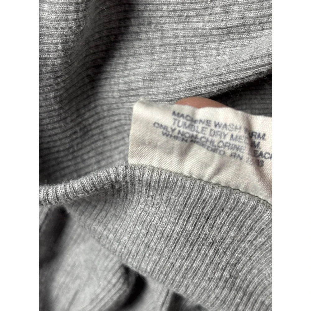 Vintage Polo Ralph Lauren Shirt‎ Mens Large Gray Ribbed Crewneck Cotton Knit Tee